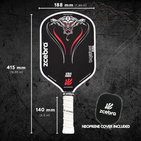 Zcebra Raquette Pickleball Black Mamba