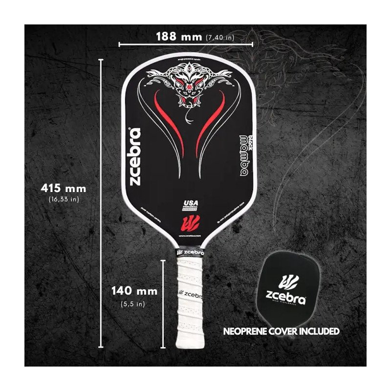 Zcebra Raquette Pickleball Black Mamba